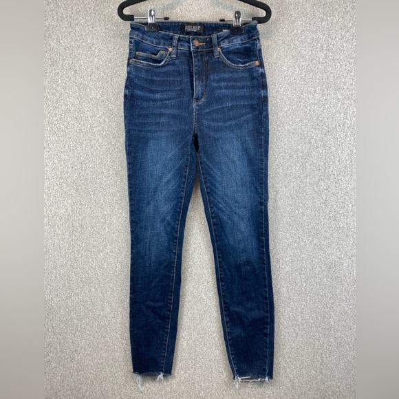 Judy Blue skinny fit jeans raw hem size 27 minimalist preppy basics edgy classic - Picture 1 of 11